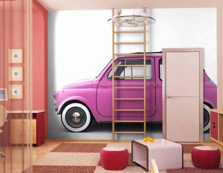 Coche rosa de TeleAdhesivos